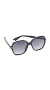 Gucci Sensual Romanticism Rectangle Sunglasses In Black/grey