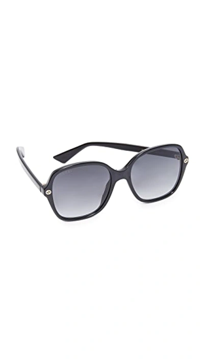 Gucci Sensual Romanticism Rectangle Sunglasses In Black/grey