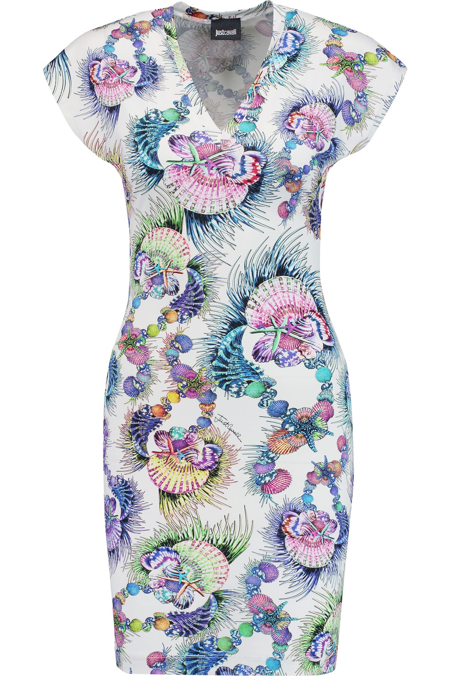 Just Cavalli Printed Stretch-satin Jersey Mini Dress | ModeSens