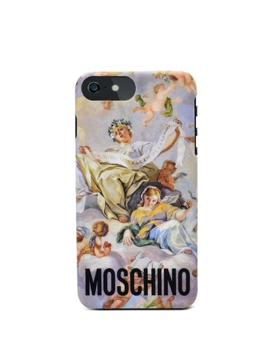 Moschino Italian Print Iphone 7 Case In Lilac