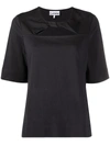 Ganni Twist-detail Organic Cotton T-shirt In Black