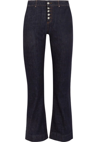 Alexa Chung Tokyo High-waisted Cropped Jeans In Dark Denim