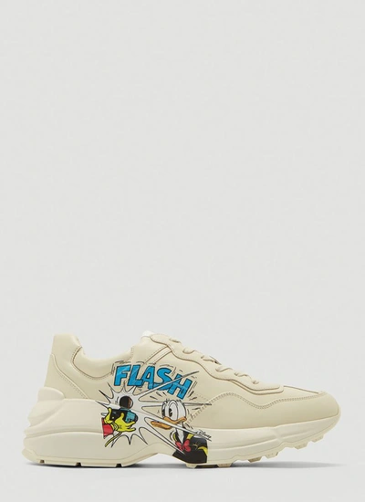 Gucci X Disney Rhyton Sneakers In White
