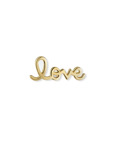 Sydney Evan Women's 14k Yellow Gold Love Script Single Stud Earring