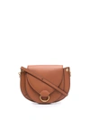 Ulla Johnson Gold-ring Leather Crossbody Bag In Brown