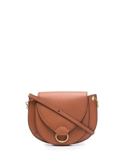 Ulla Johnson Gold-ring Leather Crossbody Bag In Brown