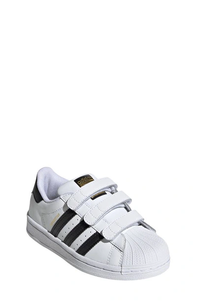 Adidas Originals Unisex Superstar Low Top Sneakers - Toddler, Little Kid In White/black