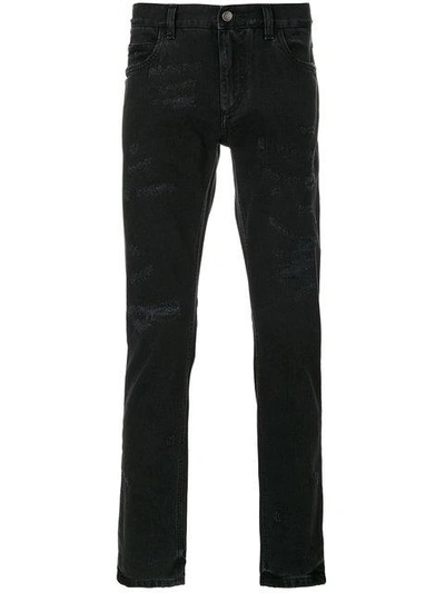 Dolce & Gabbana Dark Gray Cotton Skinny Denim Jeans