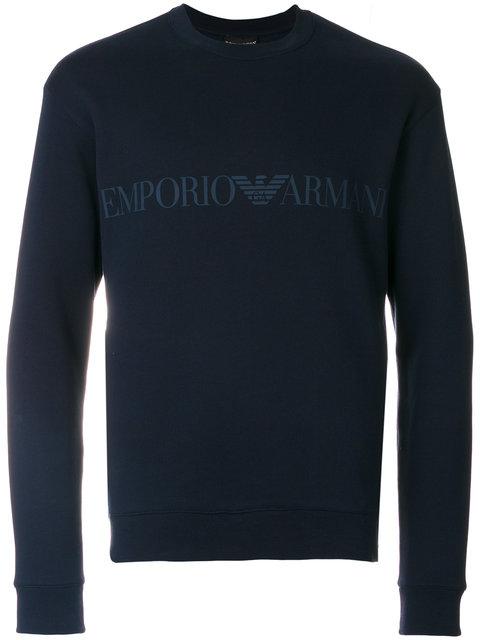 Emporio Armani Logo Print Sweatshirt | ModeSens