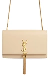 Saint Laurent Medium Kate Leather Shoulder Bag In Nude Powder