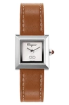 Ferragamo Square Watch In Brown