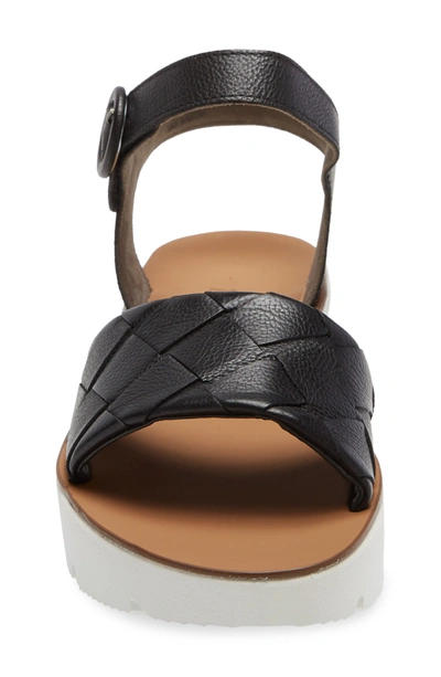 Paul Green Women's Harlee Ankle Wedge Sandals In Black Leather