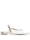 Kurt Geiger Women's Princely Embellished Pointed Toe Mules In White