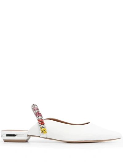 Kurt Geiger Women's Princely Embellished Pointed Toe Mules In White