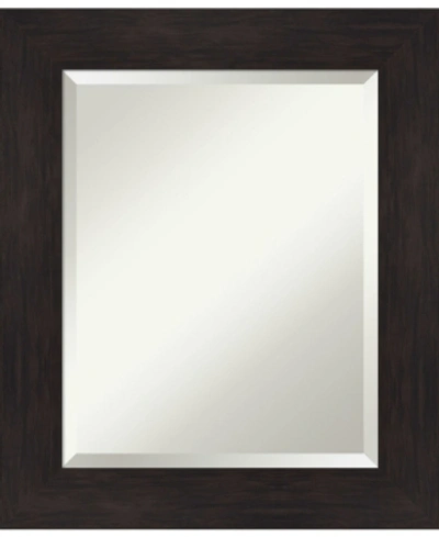 Amanti Art Rustic Plank Framed Bathroom Vanity Wall Mirror, 21.38" X 25.38" In Dark Brown