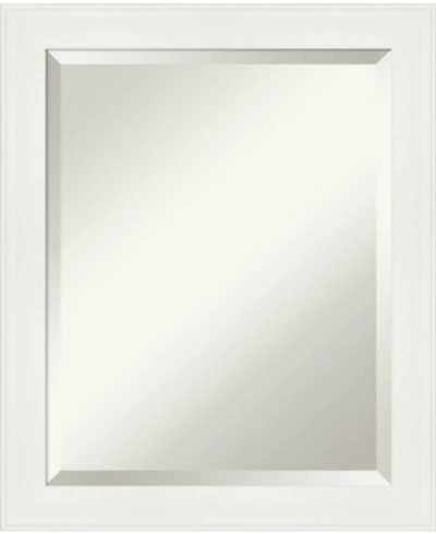 Amanti Art Rustic Plank Framed Bathroom Vanity Wall Mirror, 19.38" X 23.38" In White