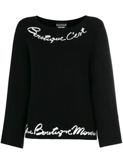 Boutique Moschino Trumpet Sleeves Jumper In Black