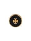 Tory Burch Kira Enamel Circle Stud Earrings In Black/gold