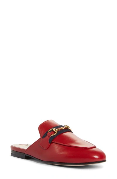 Gucci Princetown Mule In Hibiscus Red