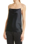 Cami Nyc Busy Cowlneck Silk-blend Blouse In Evening Sky