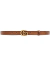 Gucci Leather Belt With Double G Buckle In Brown