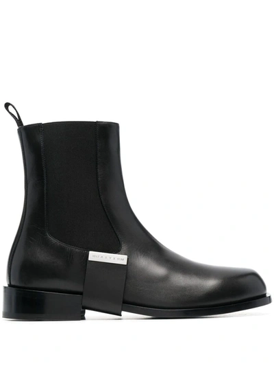 Alyx Black Leather Strap Chelsea Boots In Blk0001 Black