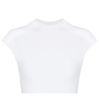 Attico Cropped Ribbed Bikini Top In White