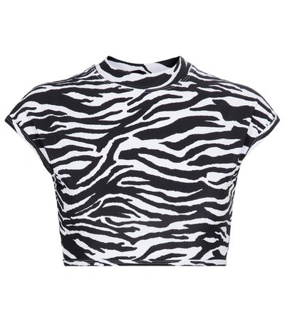 Attico Zebra-print Stretch-jersey Crop Top