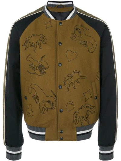 Lanvin Scorpion Patch Bomber Jacket In Brown