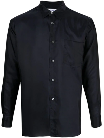 Comme Des Garçons Shirt Pointed Collar Long-sleeved Shirt In Blue