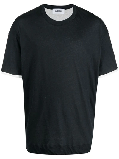 Ambush Contrasting-trim T-shirt In Nero
