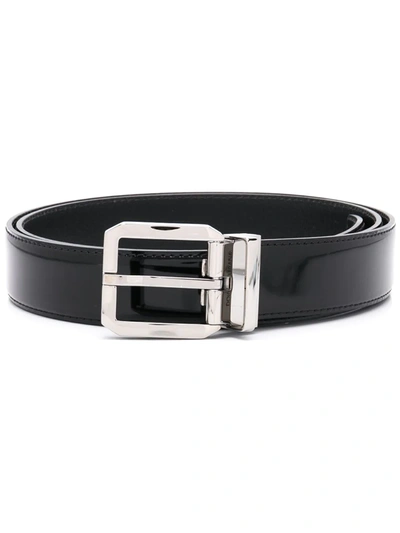 Dolce & Gabbana Square Buckle Belt In Black