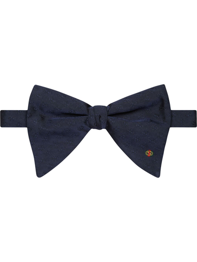 Gucci Silk Bow Tie In Blau