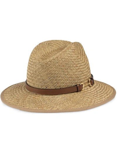 Gucci Horsebit Detail Straw Hat In Neutral