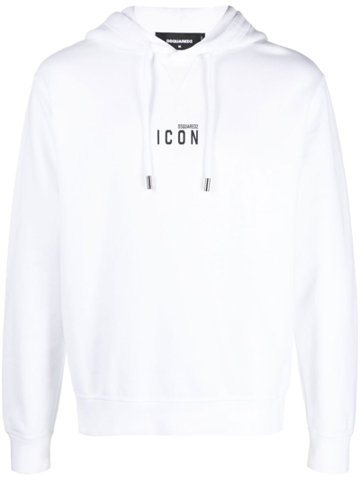 Dsquared2 Icon Mini Logo Hoodie In White