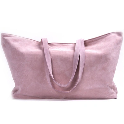 Del Toro Suede Leather Tote Bag-dusty Pink