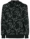 Neil Barrett Siouxsie-sioux Scribble Hoodie In Black
