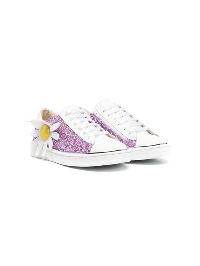 Florens Kids' Floral Low-top Trainers In Rosa/bianco
