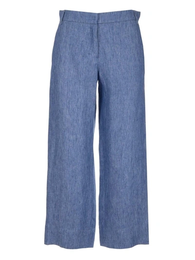 Max Mara Pere Crop Pants In Blue