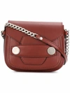 Stella Mccartney Stella Popper Faux-leather Cross-body Bag In Dark Brown