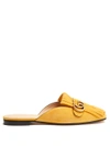 Gucci Marmont Fringed Suede Backless Loafers In Yellow