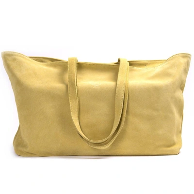 Del Toro Suede Leather Tote Bag-yellow