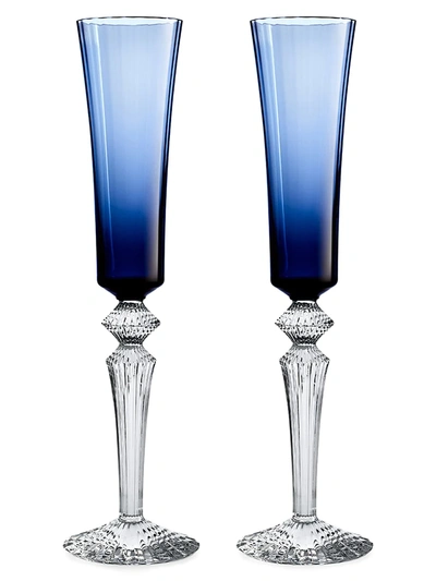 Baccarat Mille Nuits Flutissimo Champagne Flutes - Set Of 2 In Midnight