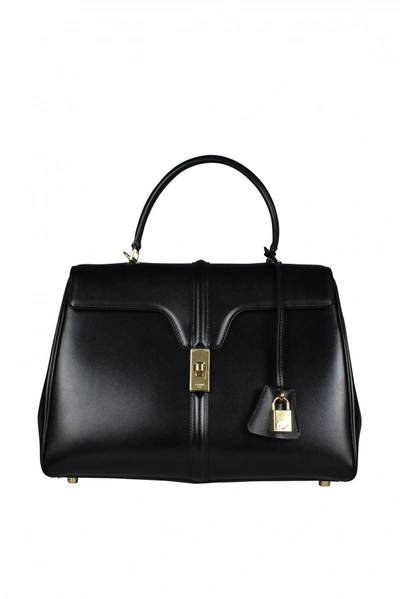 Celine Luxury Handbag -  16 Medium Bag In Black Leather