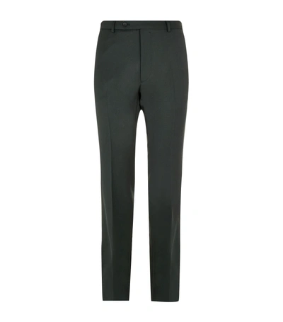 Valentino Flare Wool Trousers In Green