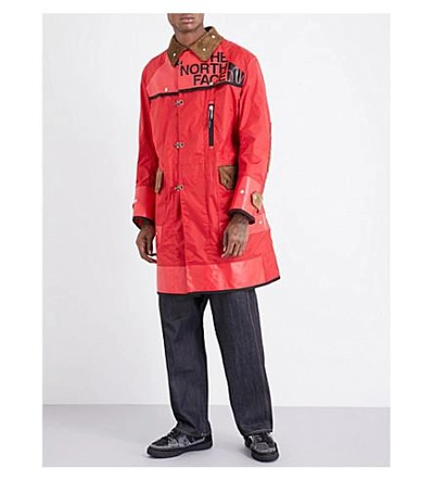 Junya Watanabe Comme Des Garçons X The North Face Printed Double Breasted Coat In Red