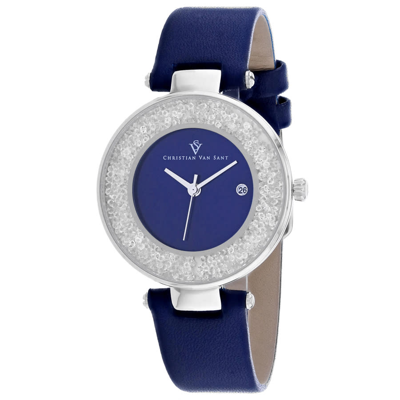 Christian Van Sant Dazzle Quartz Blue Dial Ladies Watch Cv1222