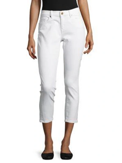 Karl Lagerfeld The Karl Cropped Skinny Jeans In White Denim