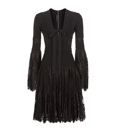 Elie Saab Lace Panel Dress In Black