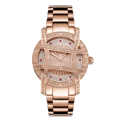 Jbw 10 Yr Anniversary Women's Olympia Diamond (1/5 Ct.t.w.) 18k Rose Gold Plated Watch In Gold / Gold Tone / Rose / Rose Gold / Rose Gold Tone